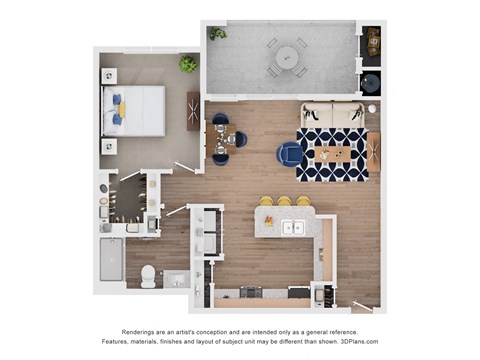 Blanco Floor Plan at Ten 06 at Joshua Station Apartments, Joshua